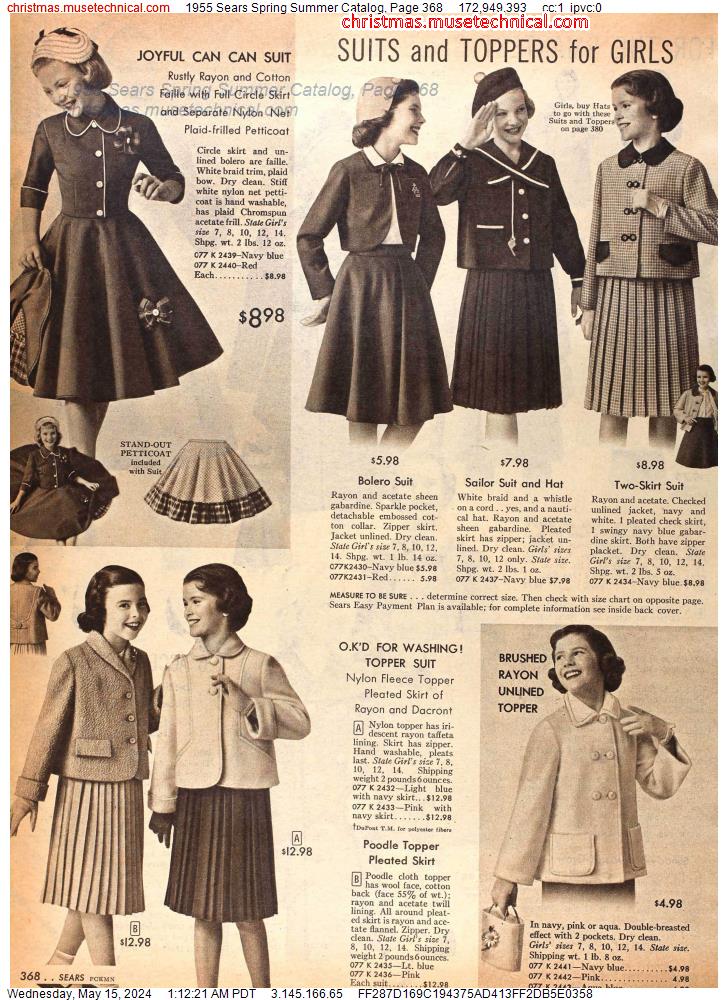 1955 Sears Spring Summer Catalog, Page 368