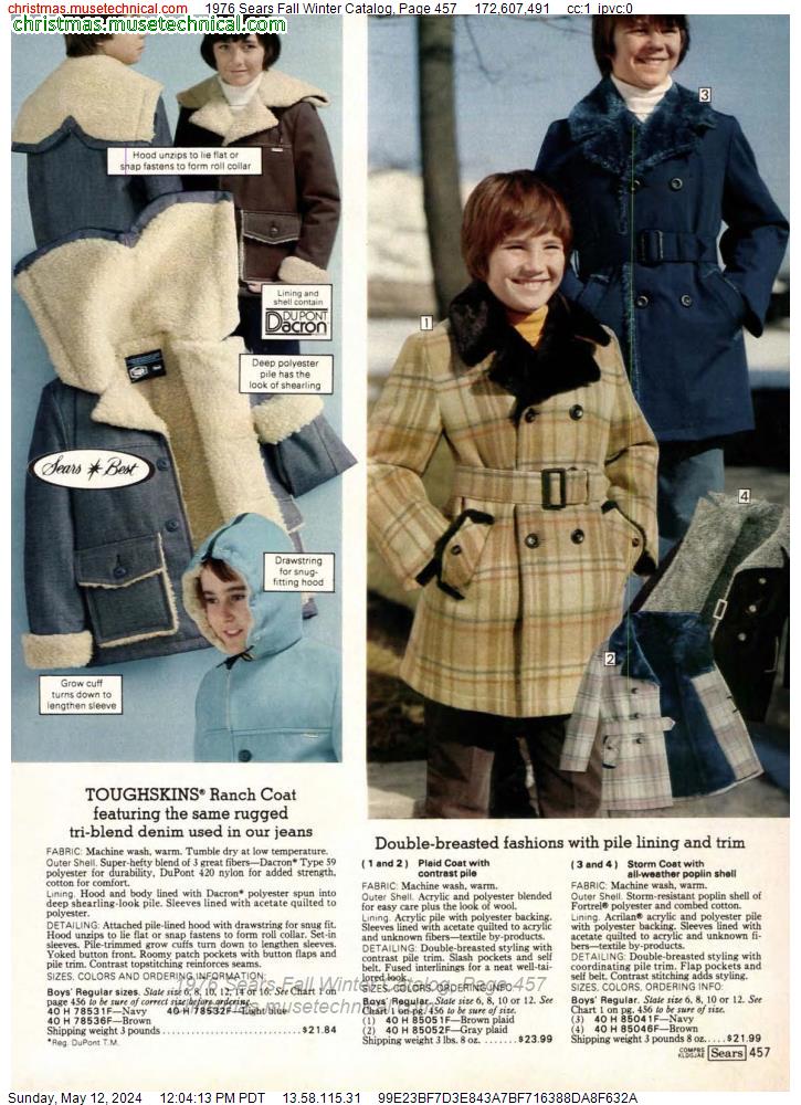 1976 Sears Fall Winter Catalog, Page 457