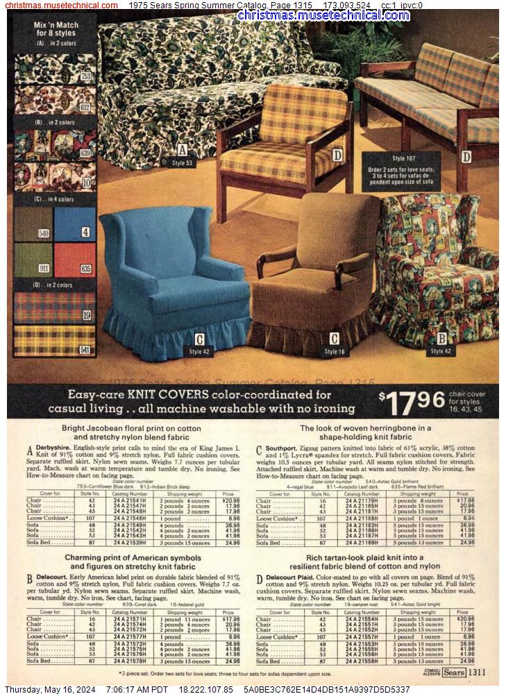 1975 Sears Spring Summer Catalog, Page 1315