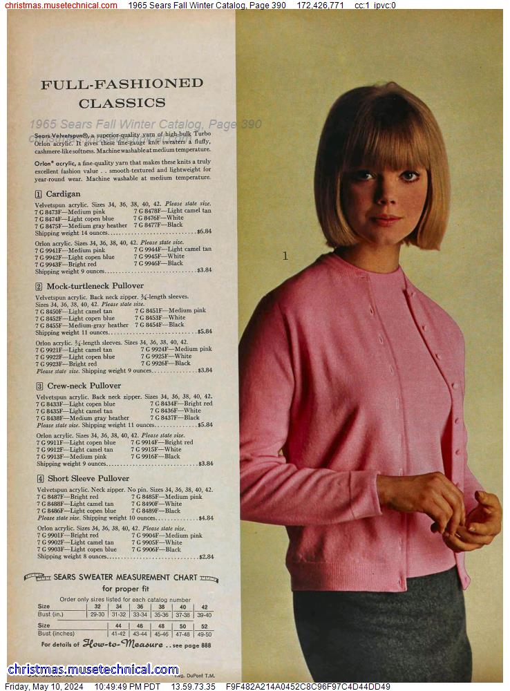 1965 Sears Fall Winter Catalog, Page 390