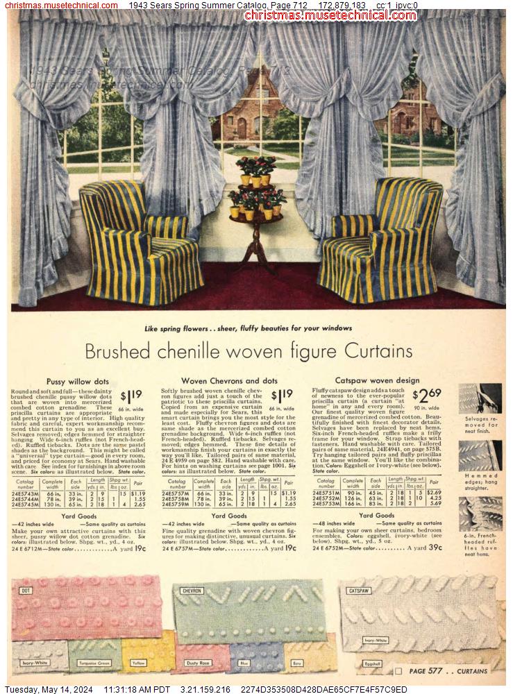 1943 Sears Spring Summer Catalog, Page 712
