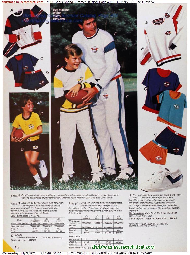 1986 Sears Spring Summer Catalog, Page 409