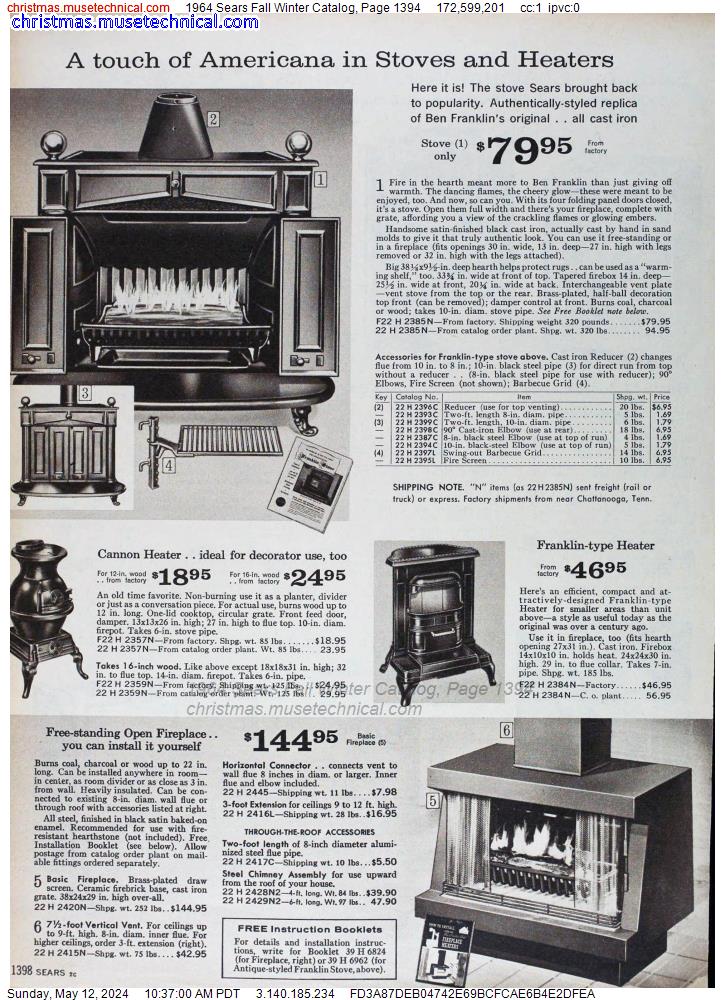 1964 Sears Fall Winter Catalog, Page 1394