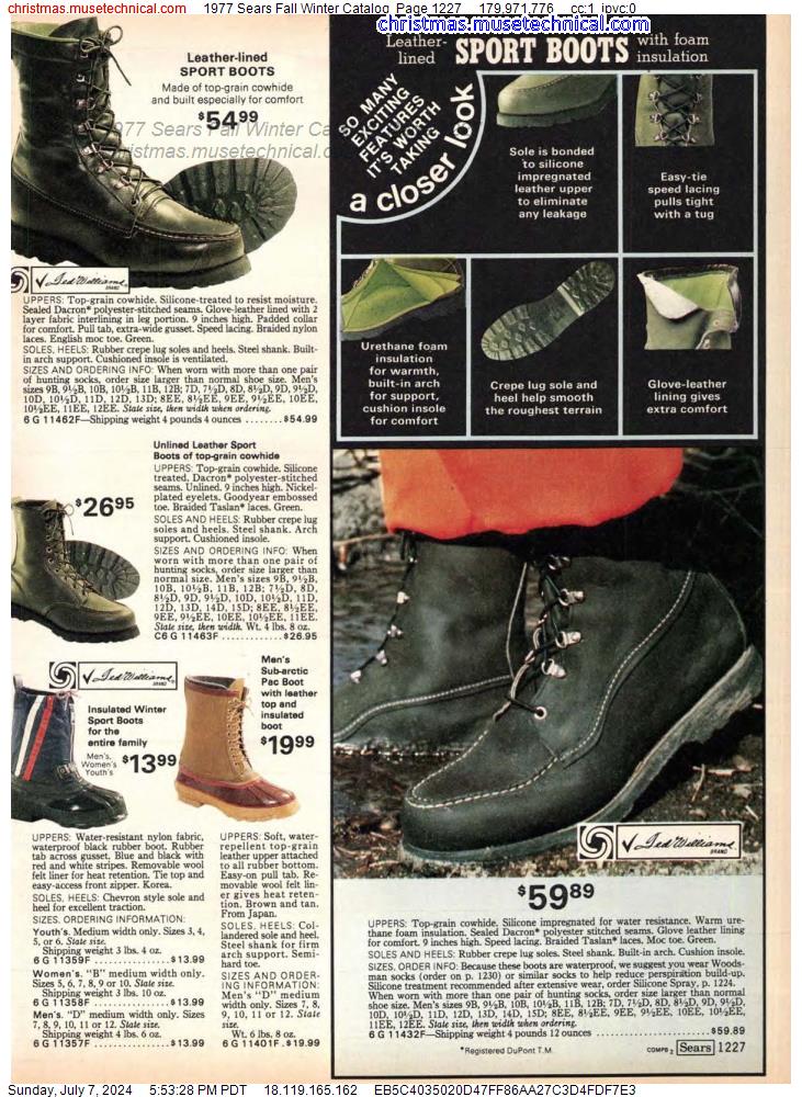 1977 Sears Fall Winter Catalog, Page 1227