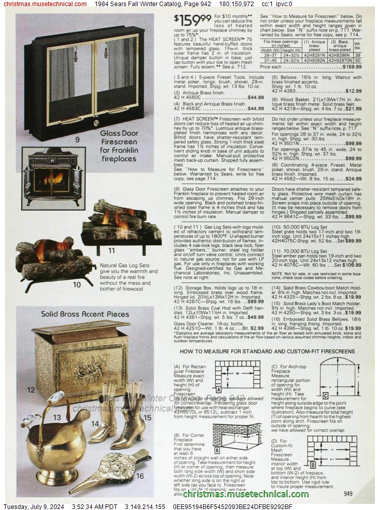 1984 Sears Fall Winter Catalog, Page 942