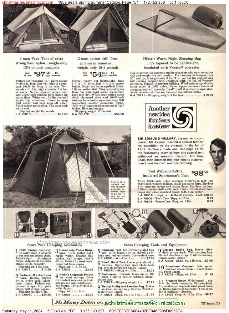 1969 Sears Spring Summer Catalog, Page 751