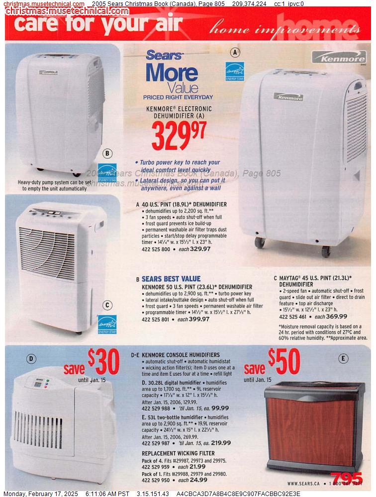 2005 Sears Christmas Book (Canada), Page 805