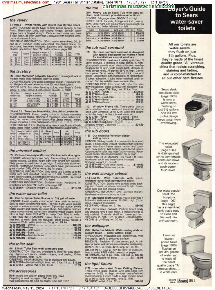 1981 Sears Fall Winter Catalog, Page 1071