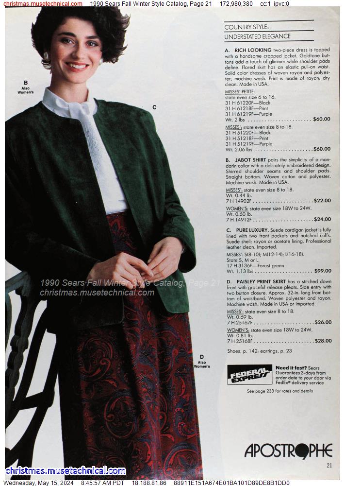 1990 Sears Fall Winter Style Catalog, Page 21