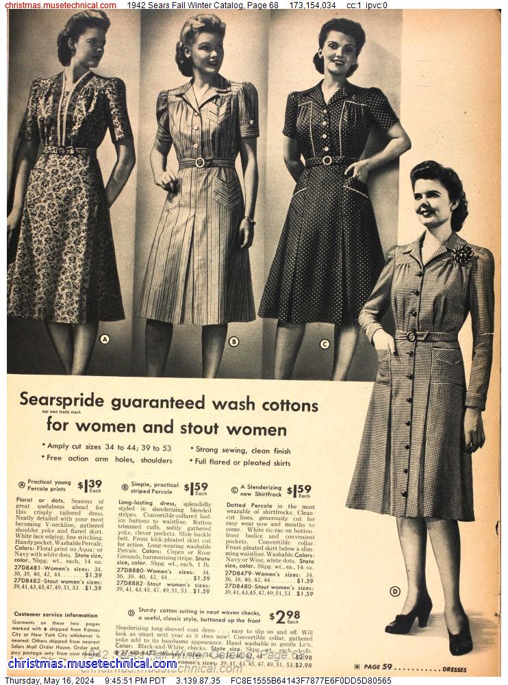 1942 Sears Fall Winter Catalog, Page 68