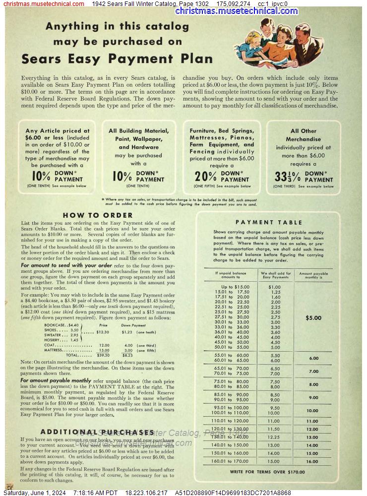 1942 Sears Fall Winter Catalog, Page 1302