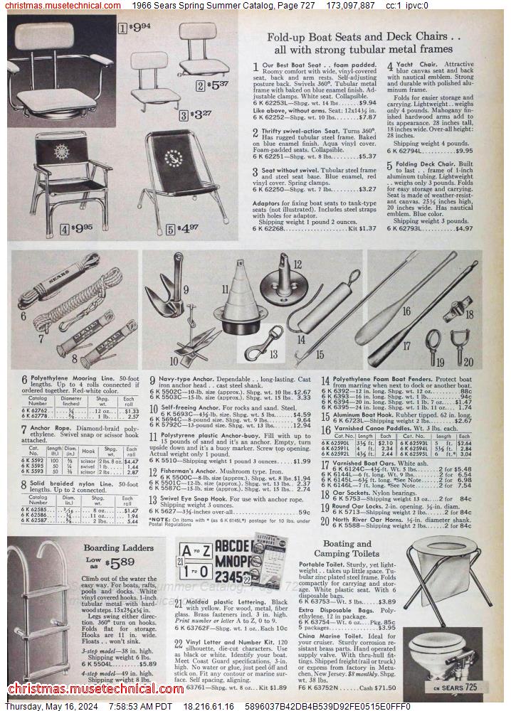 1966 Sears Spring Summer Catalog, Page 727