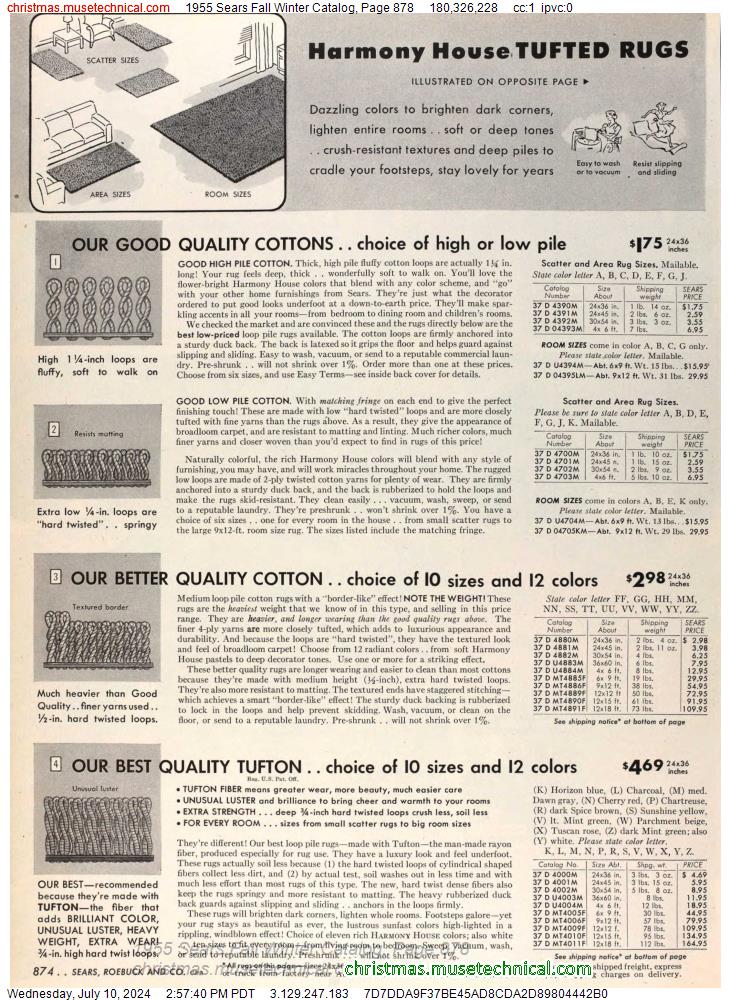1955 Sears Fall Winter Catalog, Page 878
