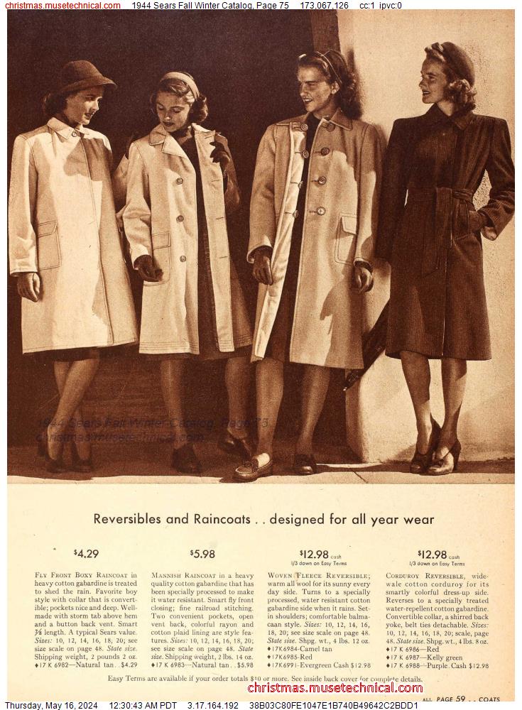 1944 Sears Fall Winter Catalog, Page 75