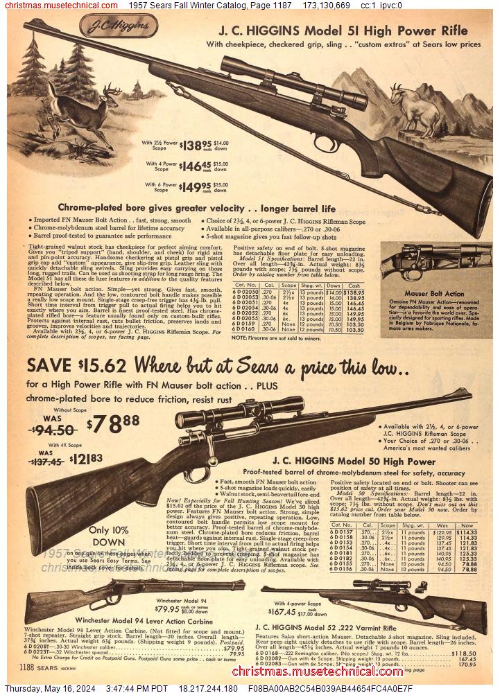 1957 Sears Fall Winter Catalog, Page 1187