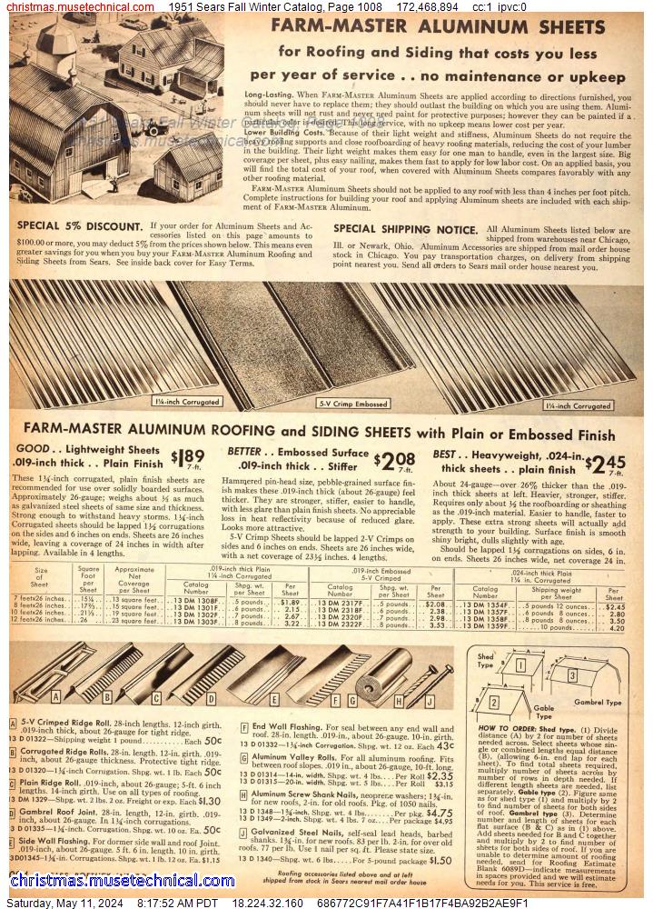 1951 Sears Fall Winter Catalog, Page 1008