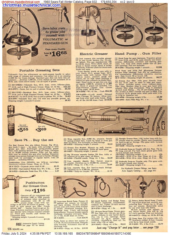 1960 Sears Fall Winter Catalog, Page 932