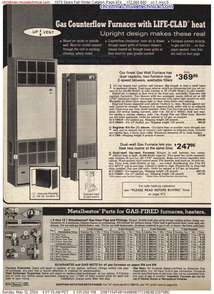 1975 Sears Fall Winter Catalog, Page 974