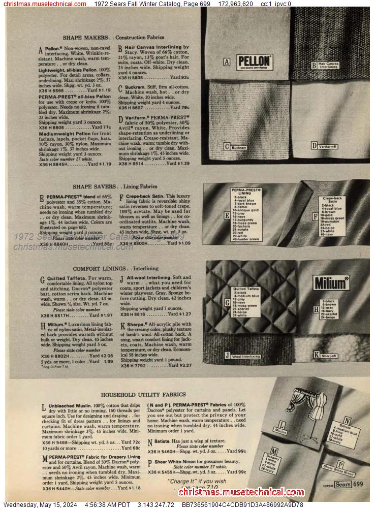 1972 Sears Fall Winter Catalog, Page 699