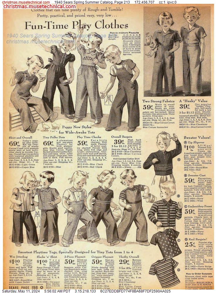 1940 Sears Spring Summer Catalog, Page 213