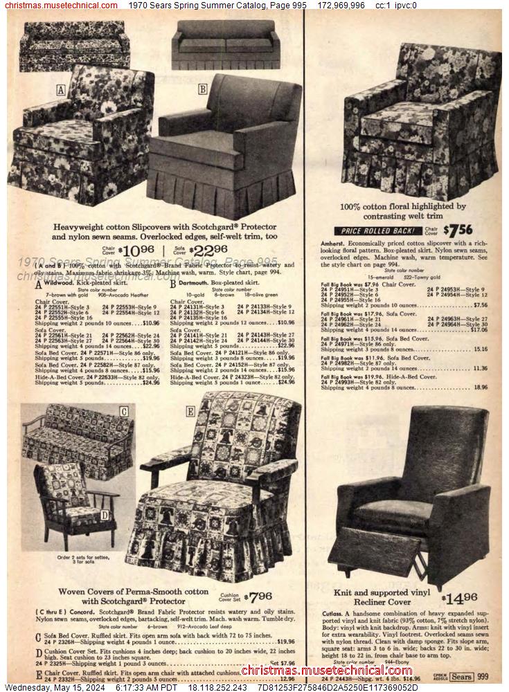 1970 Sears Spring Summer Catalog, Page 995