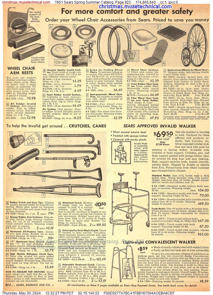 1951 Sears Spring Summer Catalog, Page 823