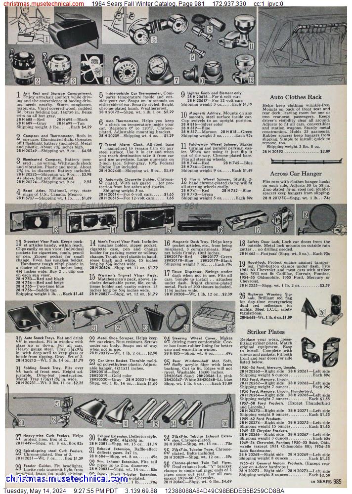 1964 Sears Fall Winter Catalog, Page 981