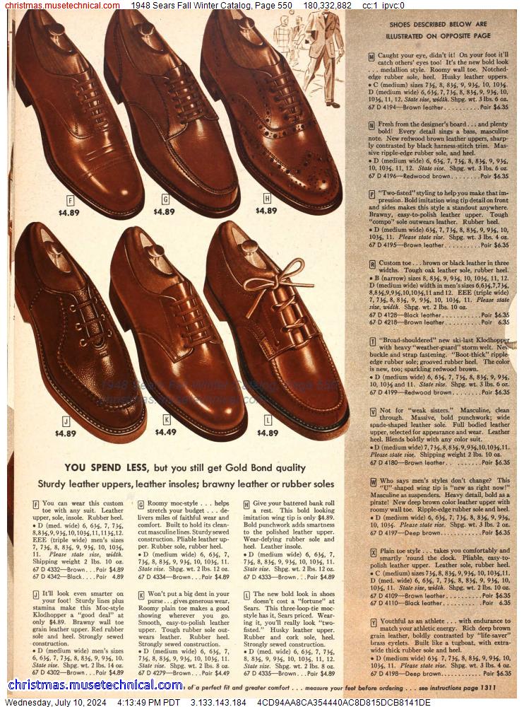 1948 Sears Fall Winter Catalog, Page 550