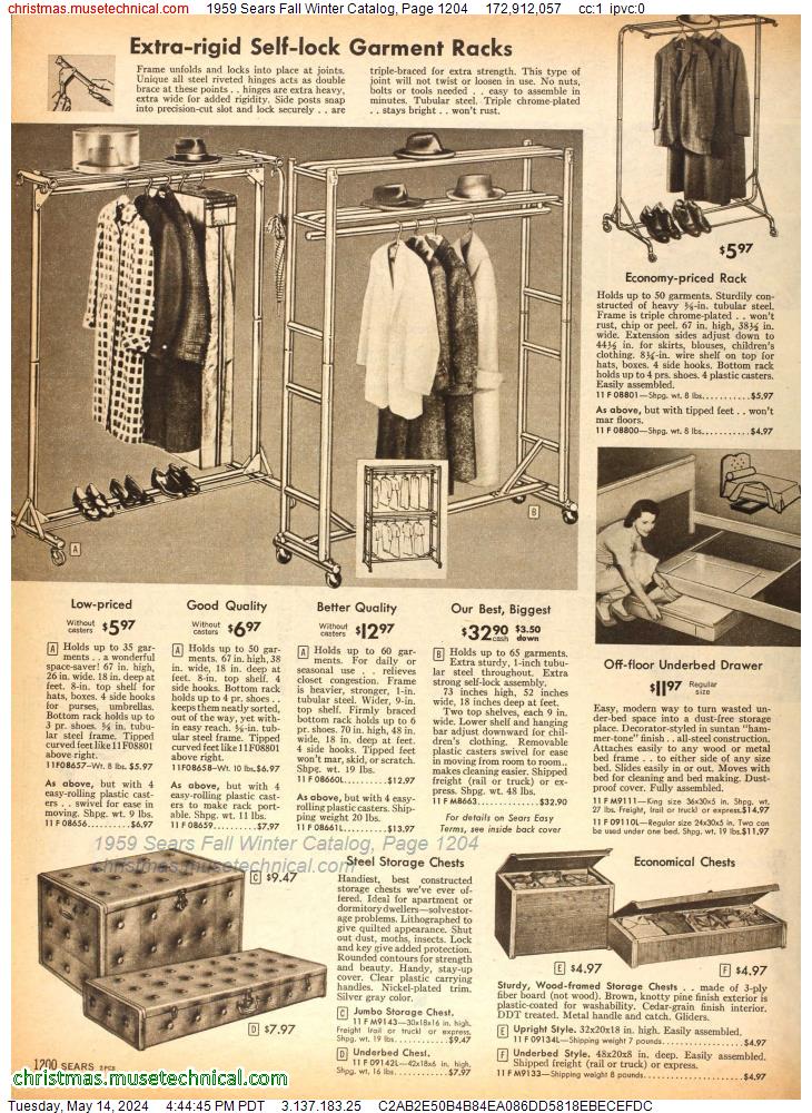 1959 Sears Fall Winter Catalog, Page 1204