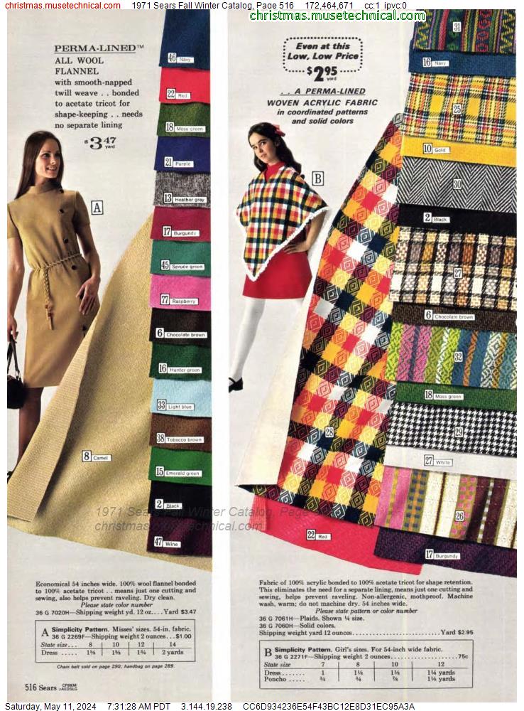 1971 Sears Fall Winter Catalog, Page 516