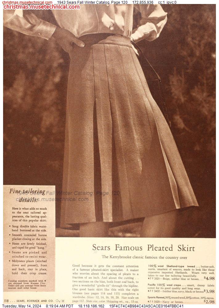 1943 Sears Fall Winter Catalog, Page 120