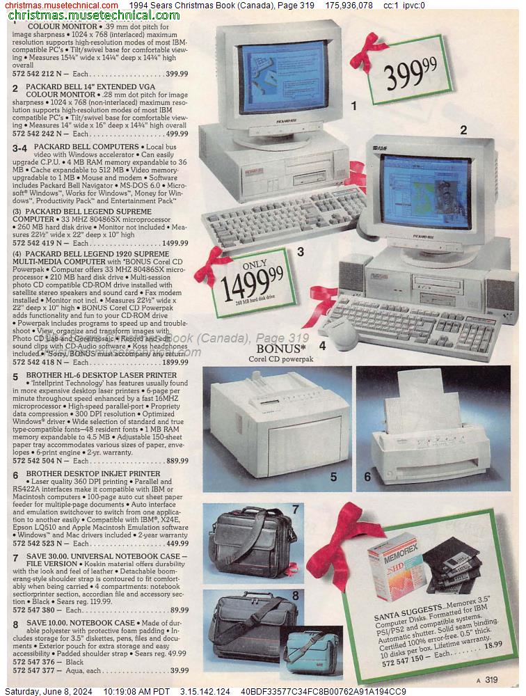 1994 Sears Christmas Book (Canada), Page 319