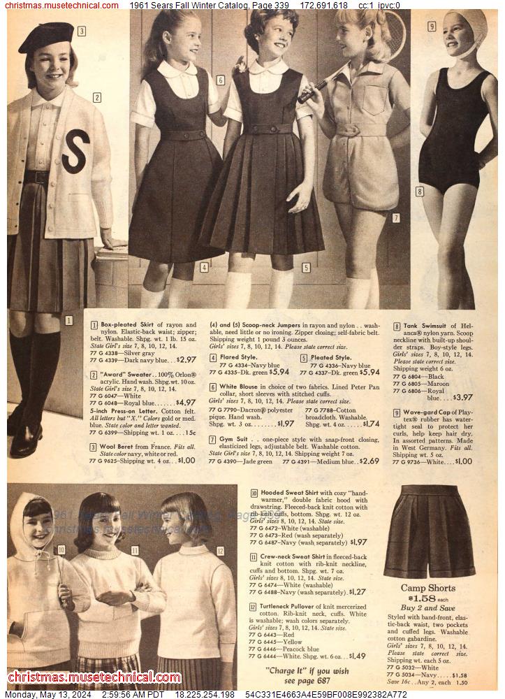 1961 Sears Fall Winter Catalog, Page 339