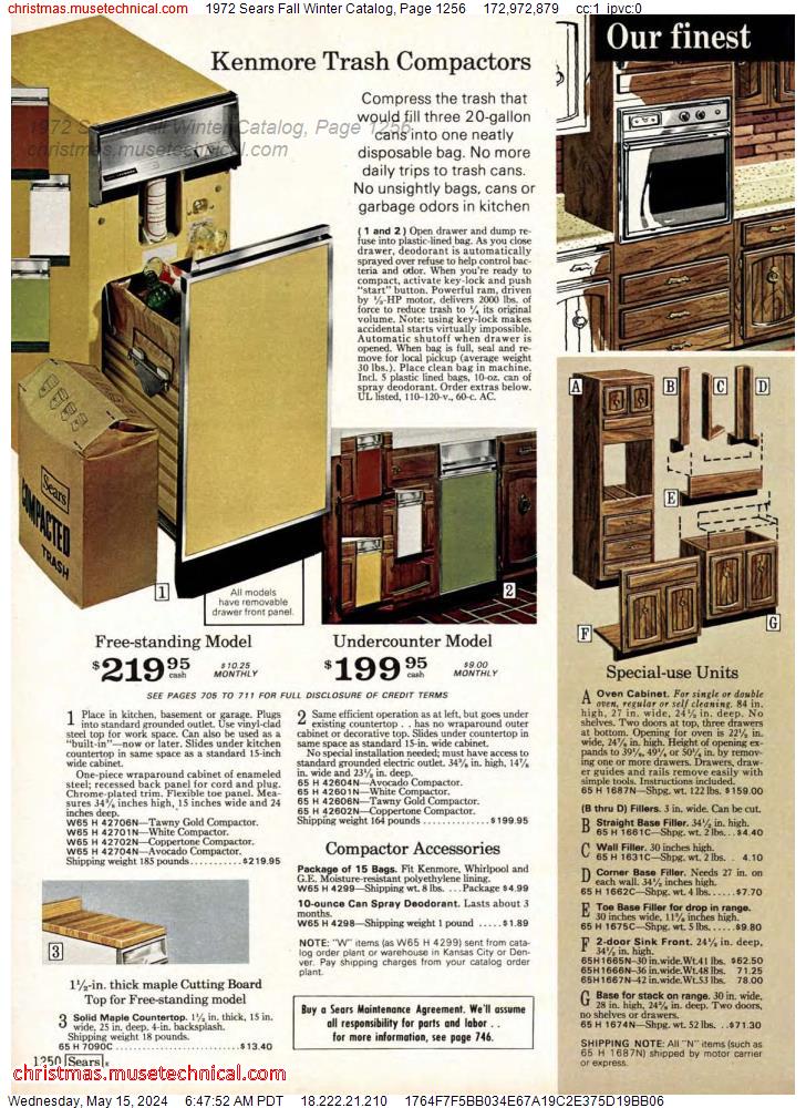 1972 Sears Fall Winter Catalog, Page 1256