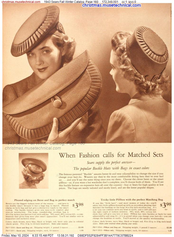 1943 Sears Fall Winter Catalog, Page 160