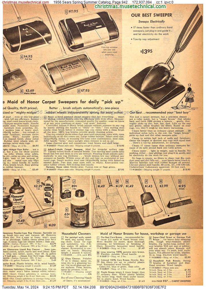 1956 Sears Spring Summer Catalog, Page 942