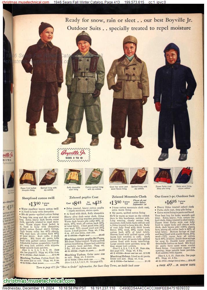 1946 Sears Fall Winter Catalog, Page 413