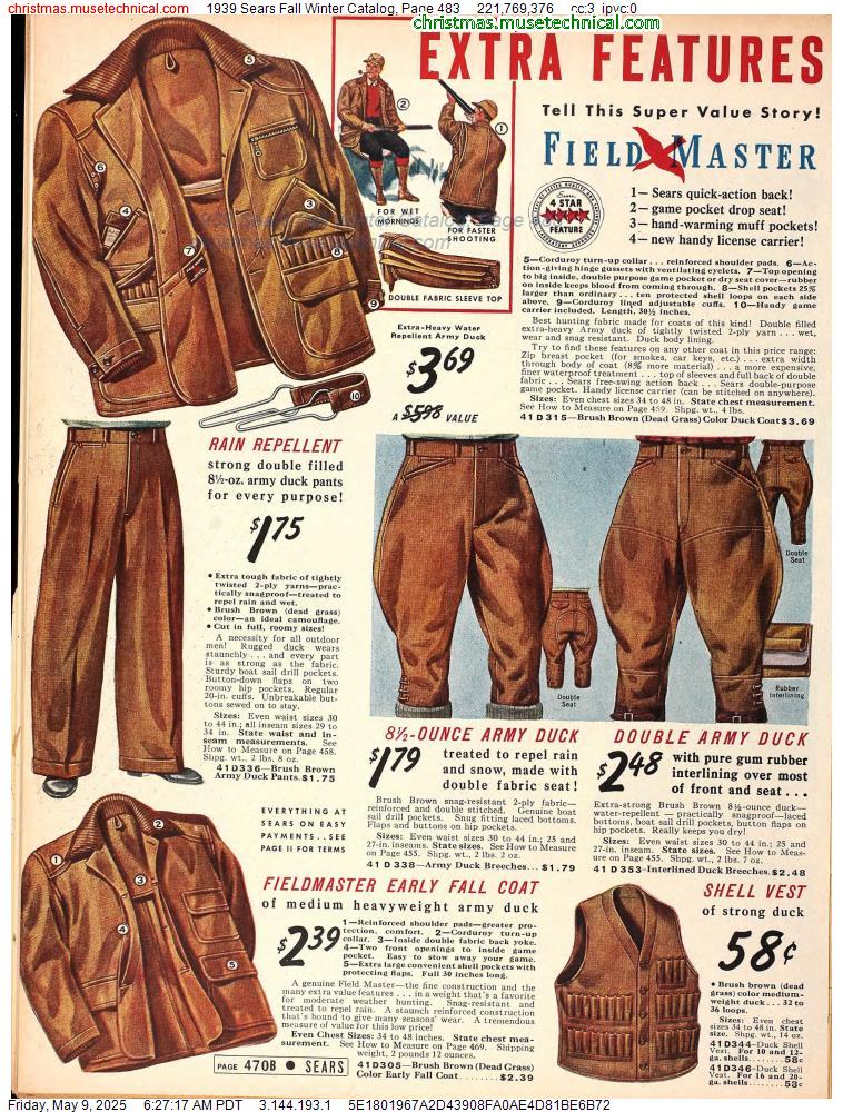 1939 Sears Fall Winter Catalog, Page 483