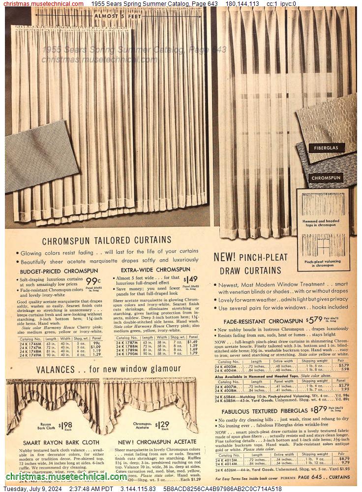 1955 Sears Spring Summer Catalog, Page 643