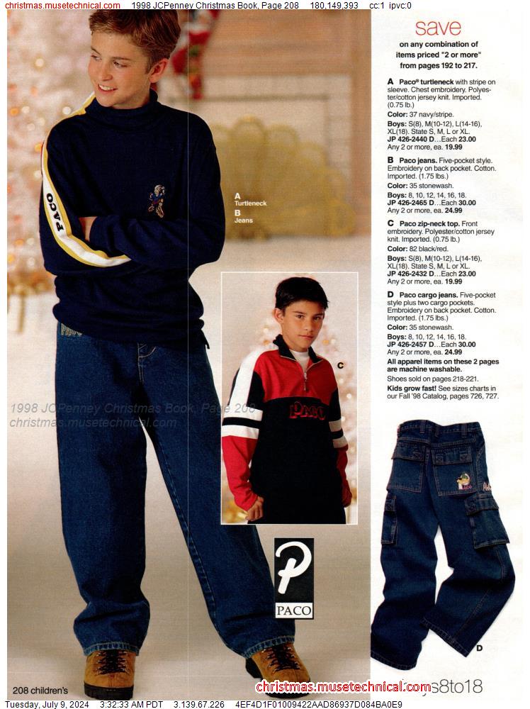 1998 JCPenney Christmas Book, Page 208