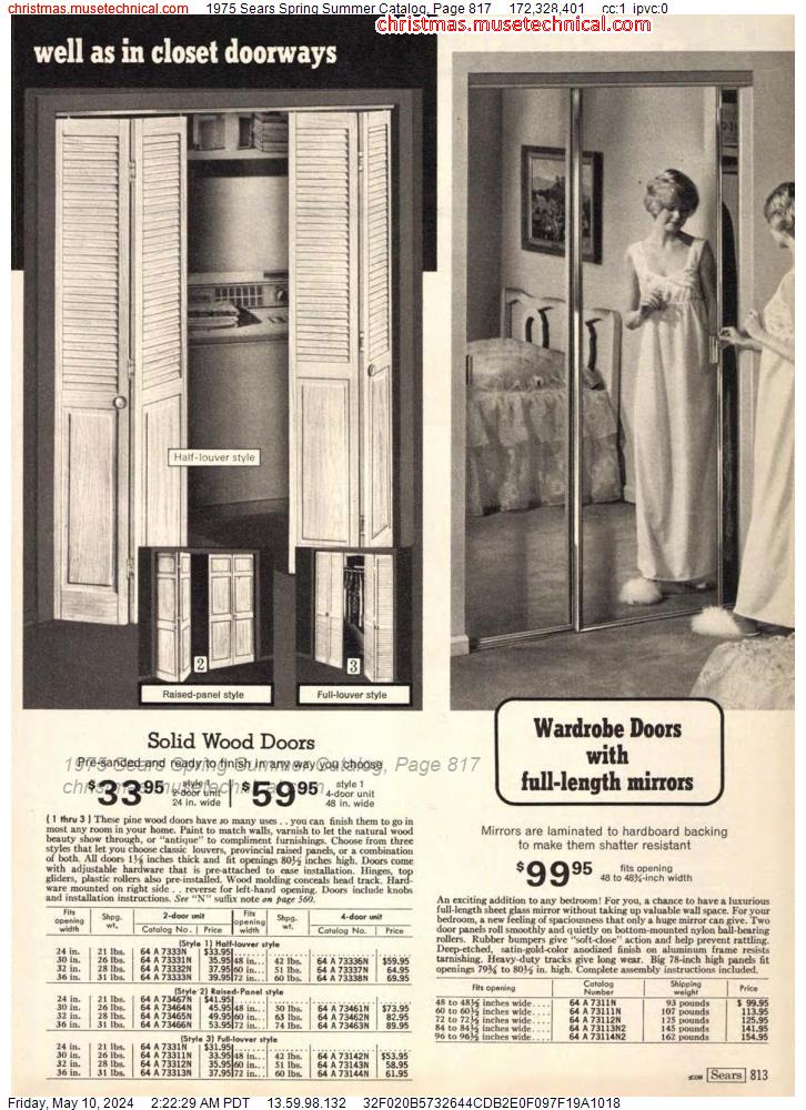 1975 Sears Spring Summer Catalog, Page 817