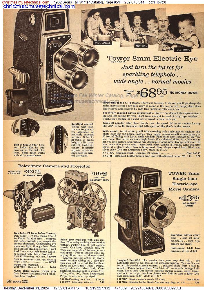 1962 Sears Fall Winter Catalog, Page 851