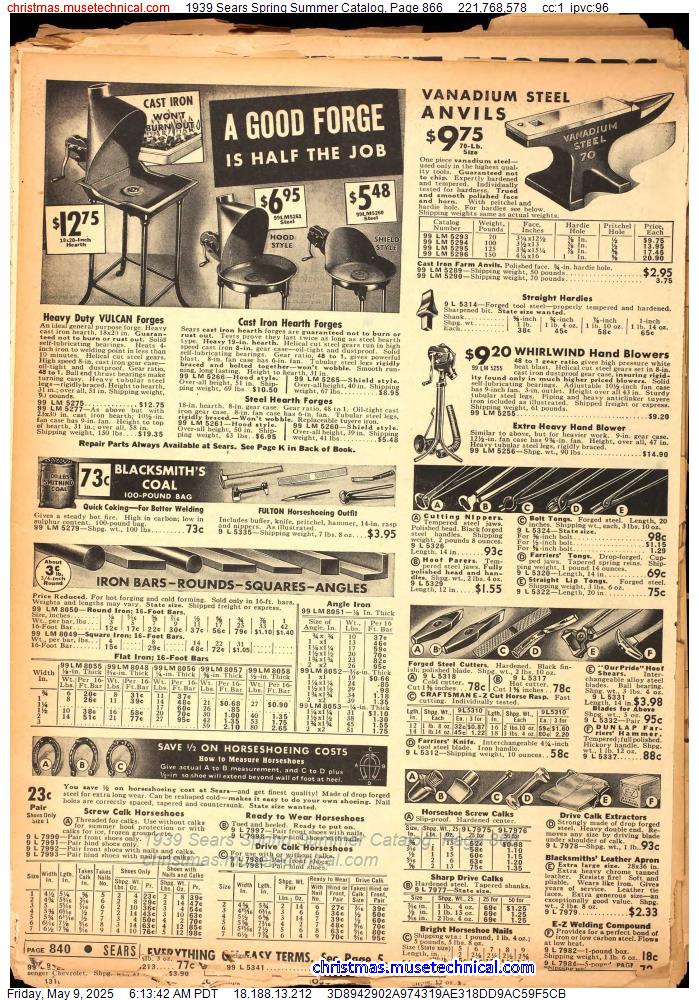1939 Sears Spring Summer Catalog, Page 866