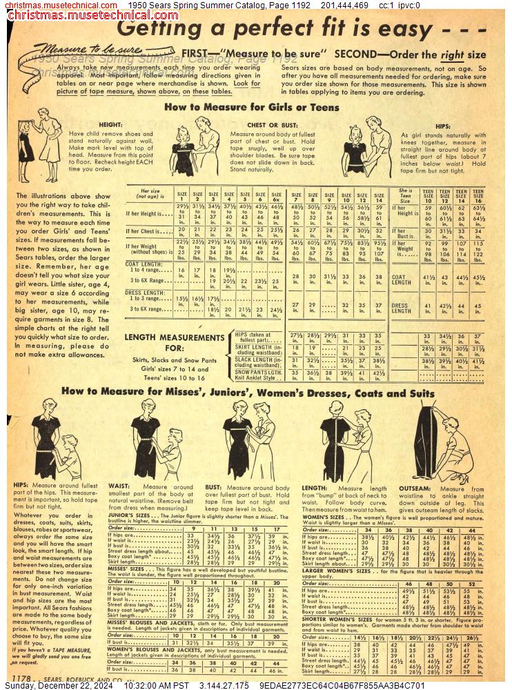 1950 Sears Spring Summer Catalog, Page 1192