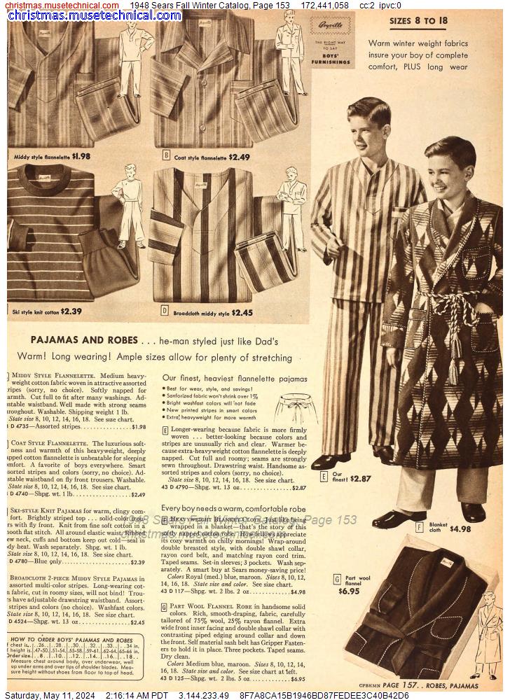 1948 Sears Fall Winter Catalog, Page 153
