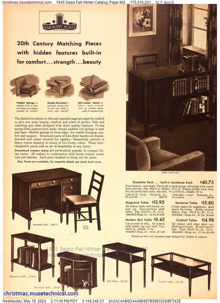 1945 Sears Fall Winter Catalog, Page 462