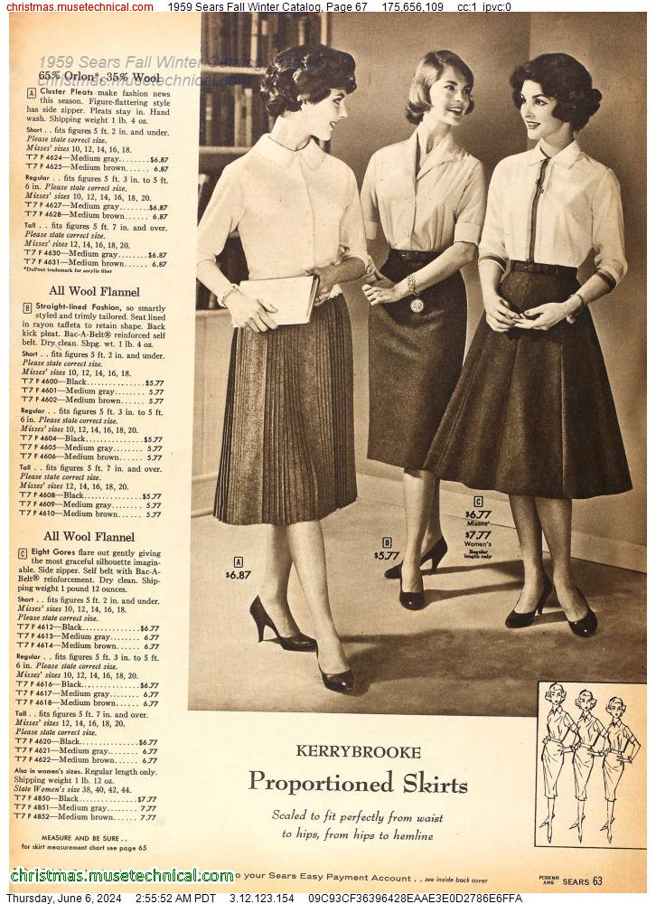 1959 Sears Fall Winter Catalog, Page 67