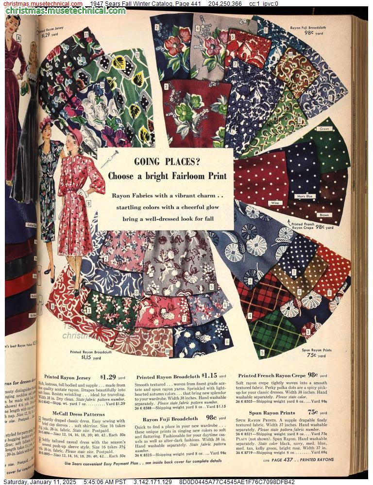 1947 Sears Fall Winter Catalog, Page 441