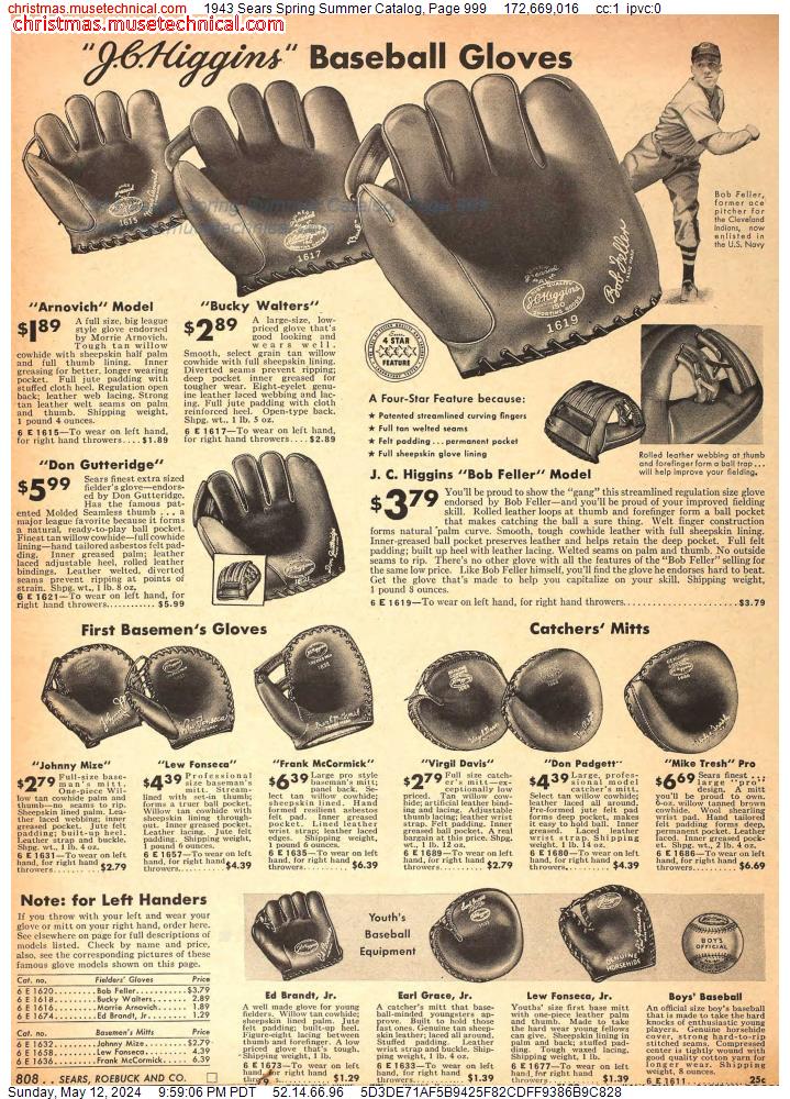 1943 Sears Spring Summer Catalog, Page 999