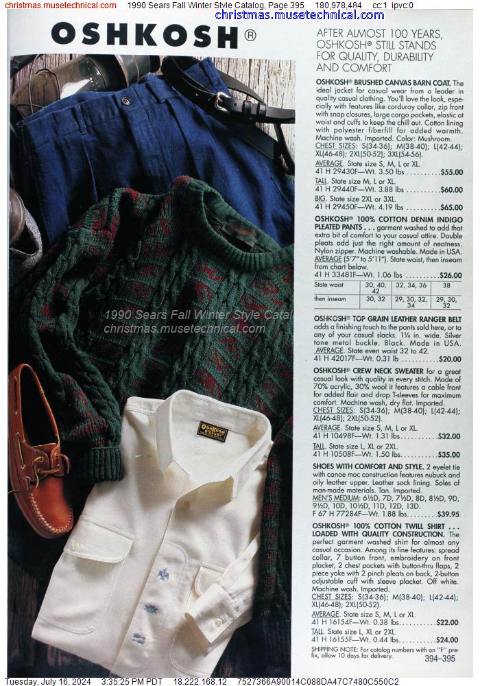 1990 Sears Fall Winter Style Catalog, Page 395